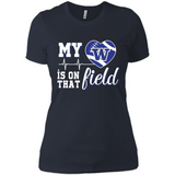Washington Huskies Football My Heart is on that Field - Ladies' Boyfriend T-Shirt
