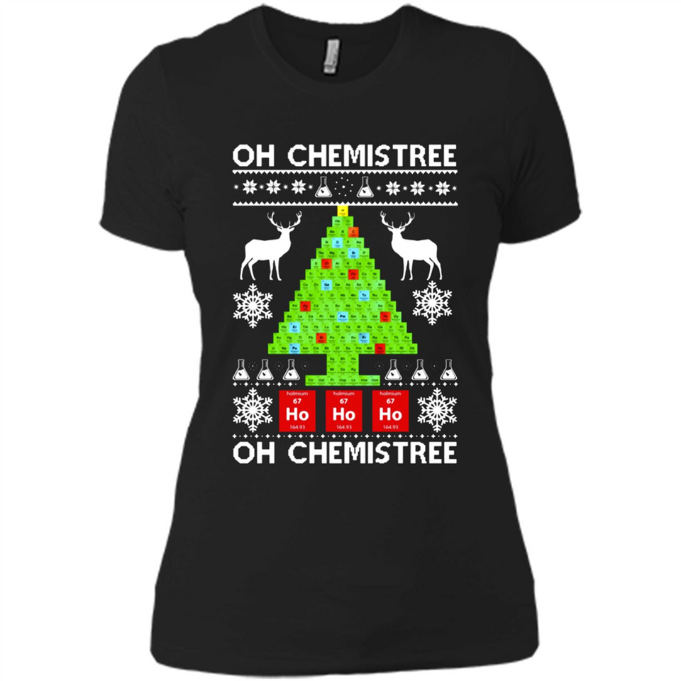 Oh Chemistree, Oh Chemistree Christmas Ugly Sweater - Ladies' Boyfriend T-Shirt