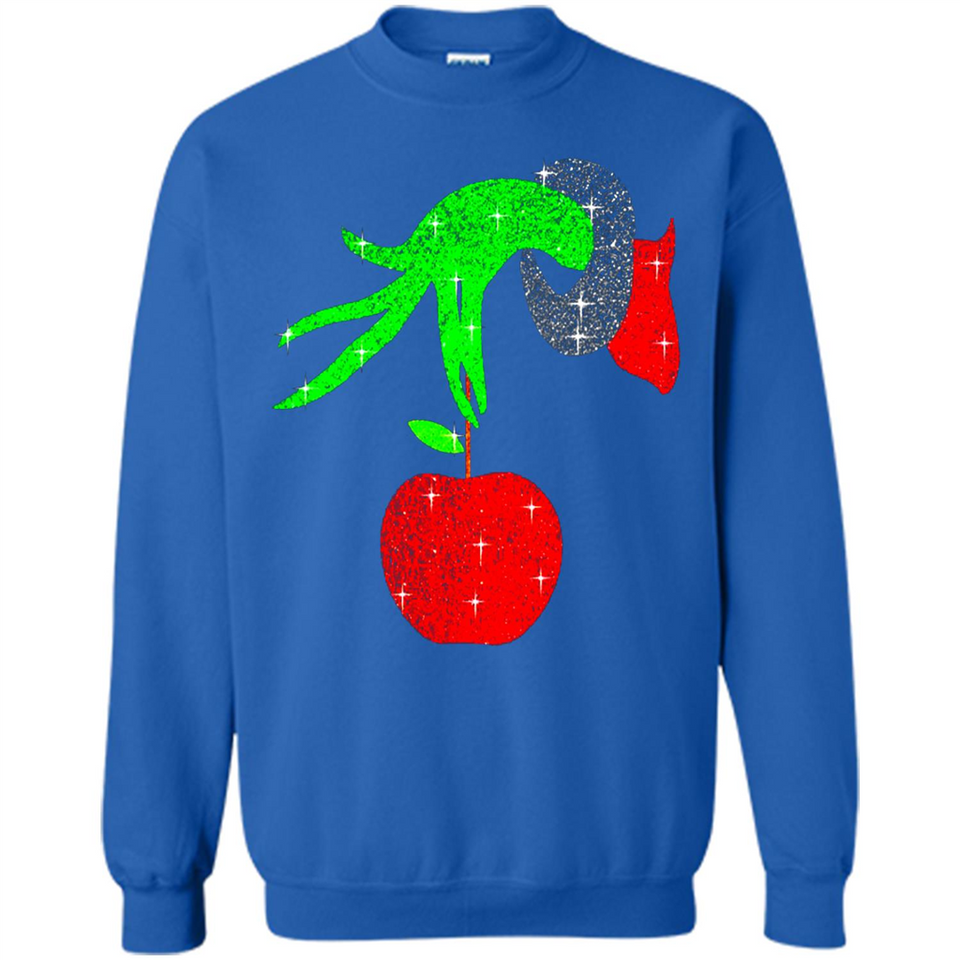 Christmas The Grinch Hand Holding Apple Ornament sweater - Sweatshirt