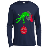 GRINCH HAND HOLDING CHICAGO BEARS GLITTER CHRISTMAS PINGPONG