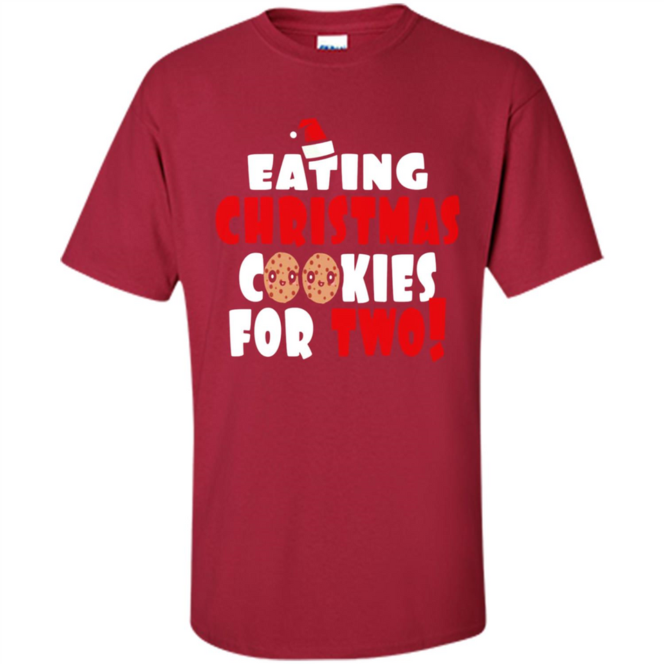Womens Funny Eating Christmas Cookies For Two Pregnancy - Shirt