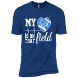 Detroit Lions Football My Heart is on that Field - Premium Short Sleeve T-Shirt