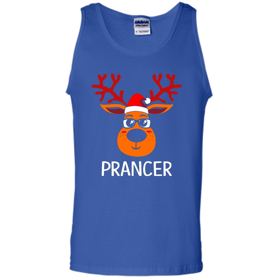Prancer Reindeer Santa Claus Funny Xmas Holiday T-Shirt - Tank Top