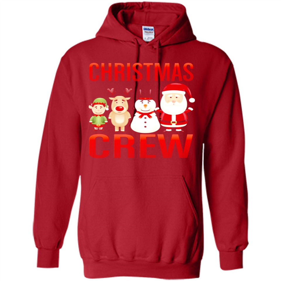 CHRISTMAS CREW Shirt X-mas Santa Snowman Reindeer Elf - Hoodie