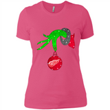 GRINCH HAND HOLDING DETROIT RED WINGS GLITTER CHRISTMAS PINGPONG