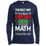 Math Teacher Christmas Shirt Christmas Cheer - Canvas Long Sleeve T-Shirt