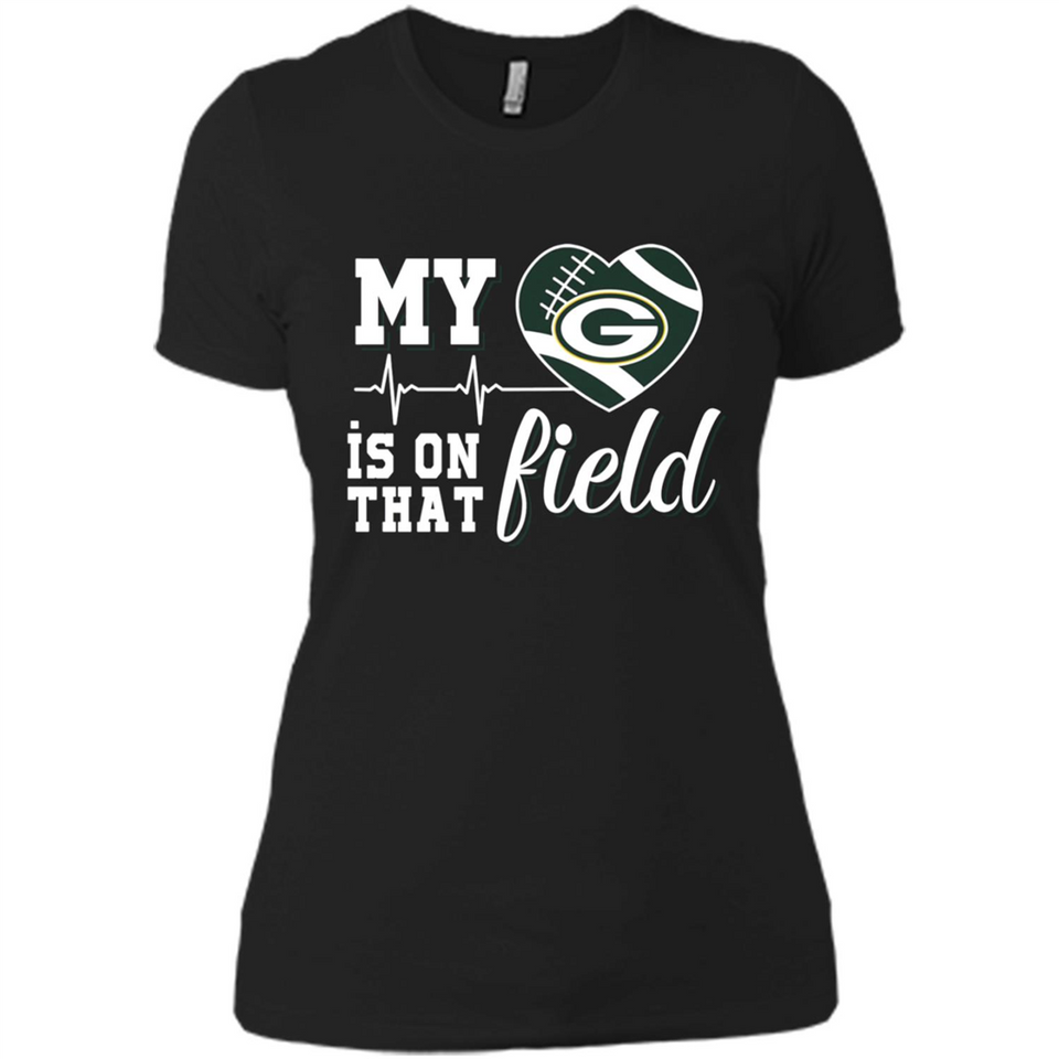 Green Bay Packers Football My Heart is on that Field - Ladies' Boyfriend T-Shirt