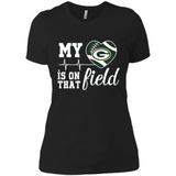 Green Bay Packers Football My Heart is on that Field - Ladies' Boyfriend T-Shirt