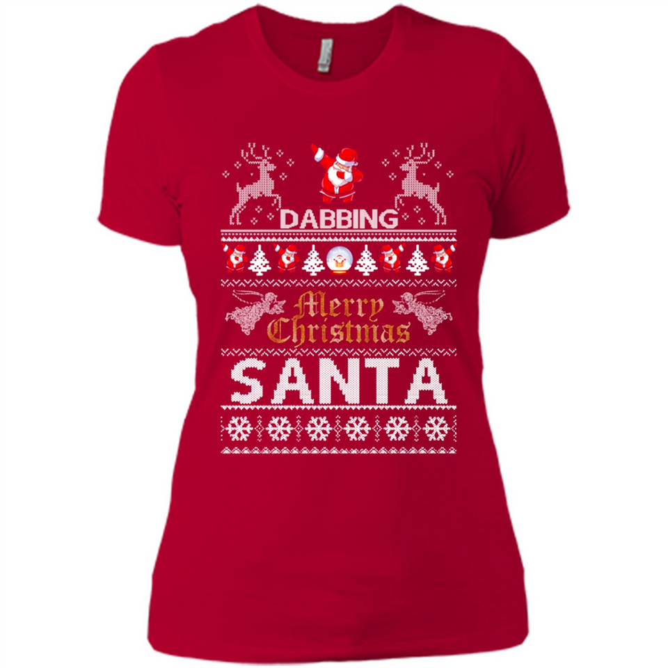 Dabbing Santa Ugly Christmas - Ladies' Boyfriend T-Shirt