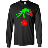 Christmas The Grinch Hand Holding Hippie Ornament - Long Sleeve T-Shirt