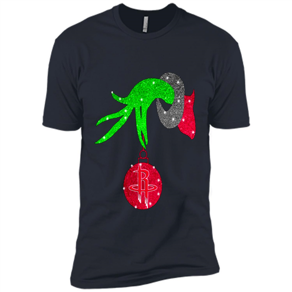 GRINCH HAND HOLDING HOUSTON ROCKETS GLITTER CHRISTMAS PINGPONG