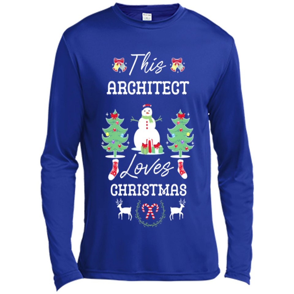 This Architect Loves Christmas Tree Shirt with Snowman
