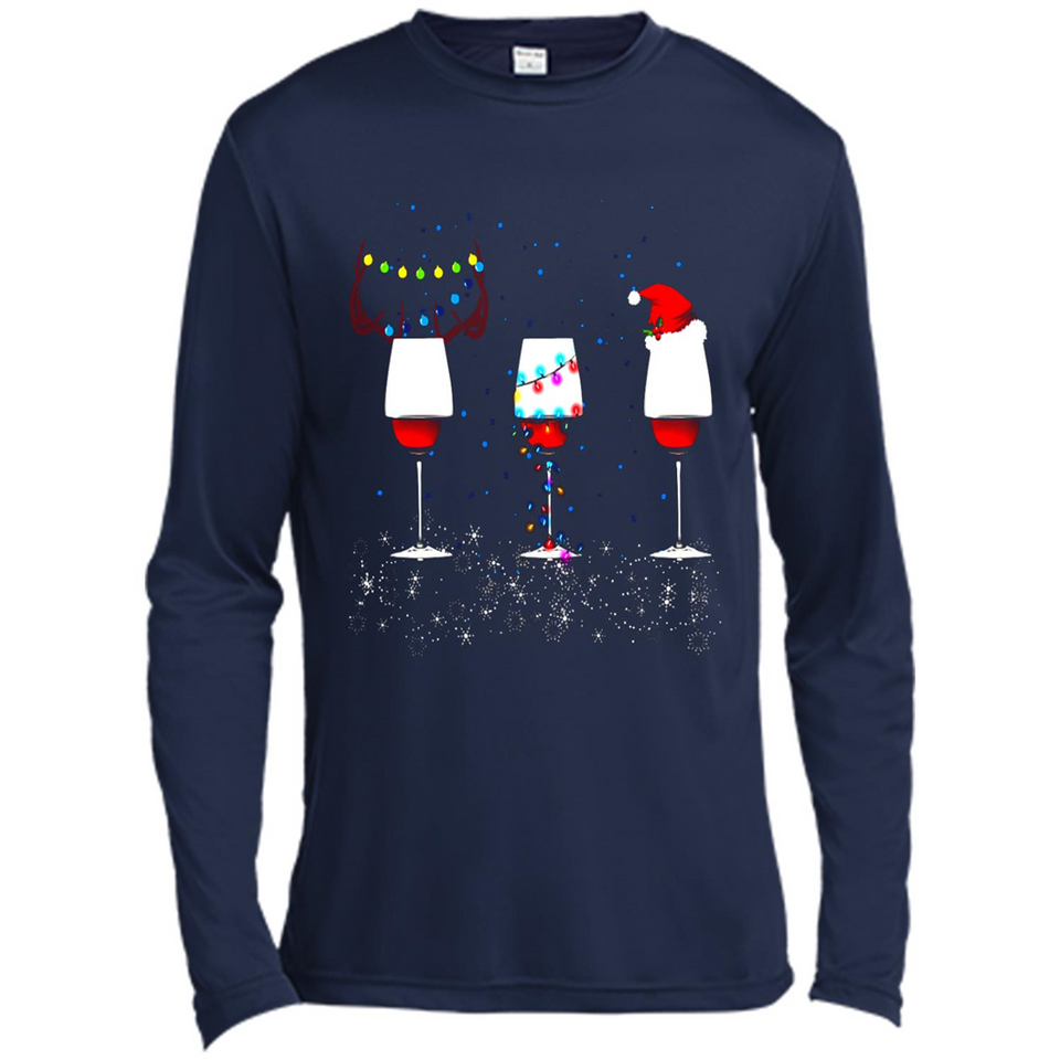 Christmas Red Wine Funny Merry Xmas Sweatshirt - Canvas Long Sleeve T-Shirt