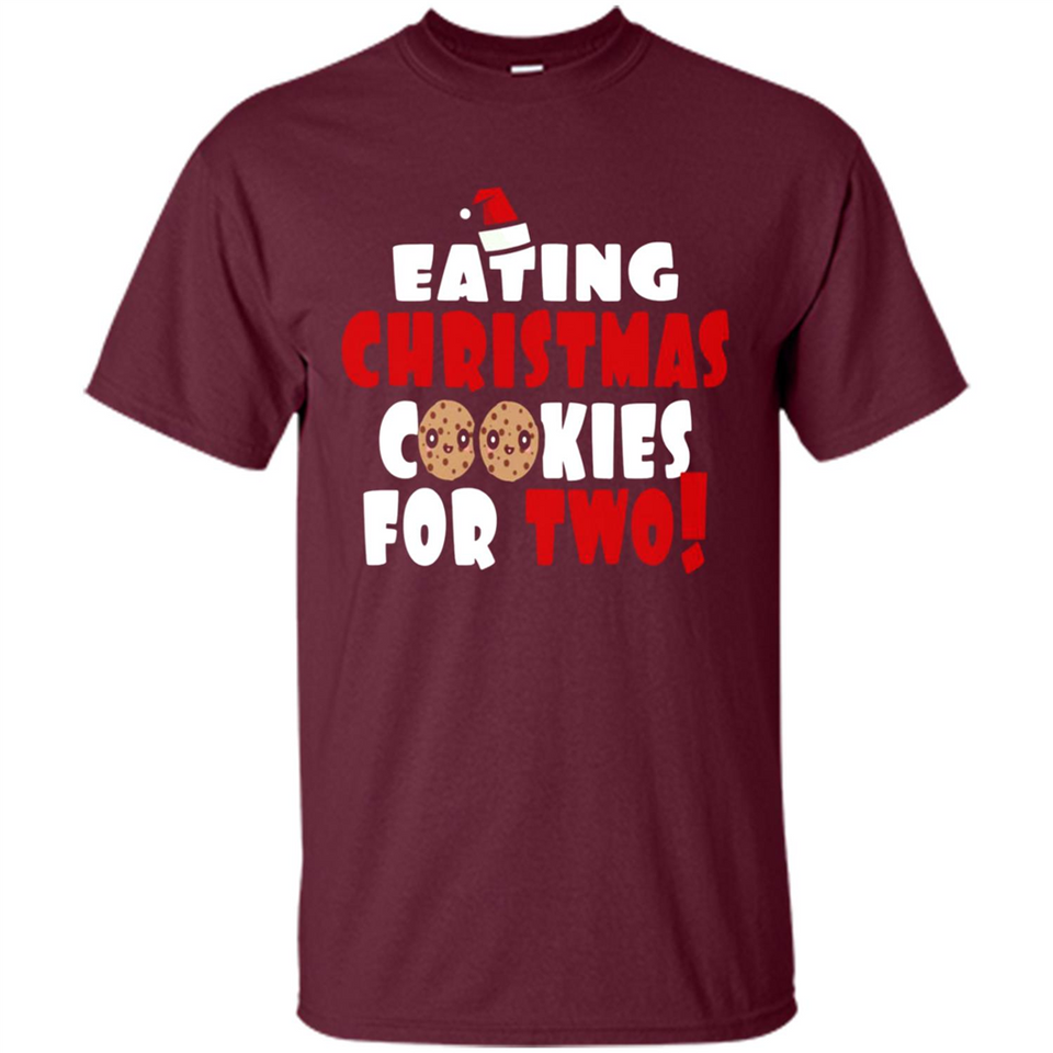 Womens Funny Eating Christmas Cookies For Two Pregnancy - Shirt