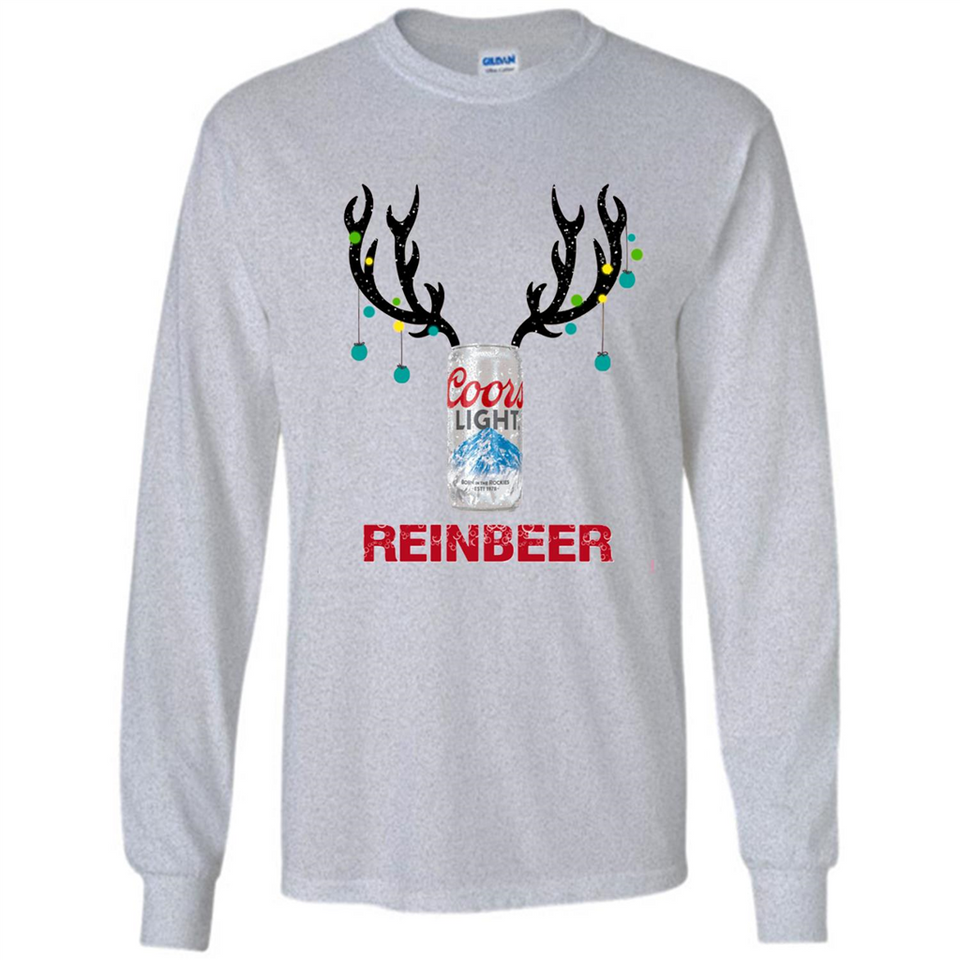 Coors Light Reinbeer Funny Beer Reindeer Christmas Sweatshirt - Long Sleeve T-Shirt