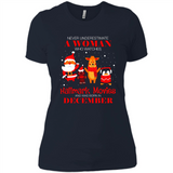 Never Underestimate A December Woman Watches Hallmark Movies Sweatshirt - Ladies' Boyfriend T-Shirt