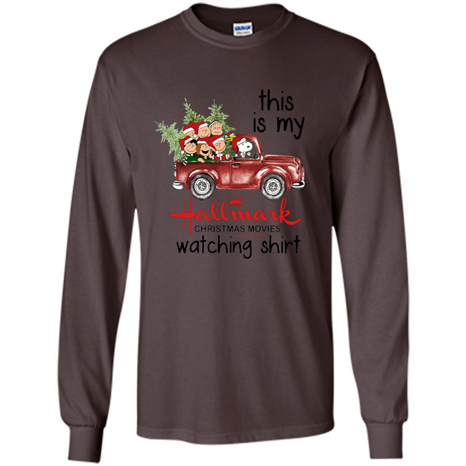 Snoopy This Is My Hallmark Christmas Movies Watching T-Shirt - Long Sleeve T-Shirt