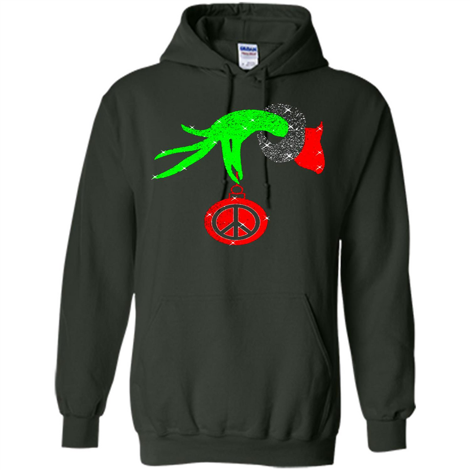 Christmas The Grinch Hand Holding Hippie Ornament - Hoodie