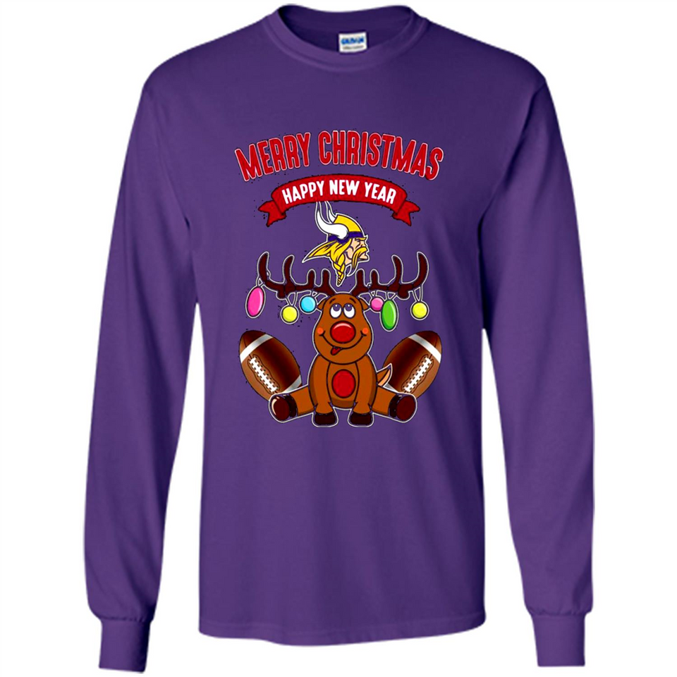 Minnesota Vikings NFL Reindeer Funny Merry Christmas And Happy New Year