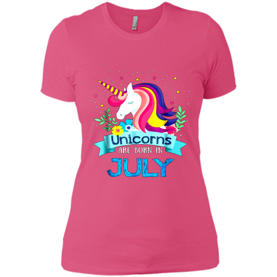 Unicorns are born in July Birthday Rainbow Gift Ladies Custom