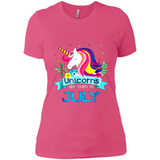 Unicorns are born in July Birthday Rainbow Gift Ladies Custom
