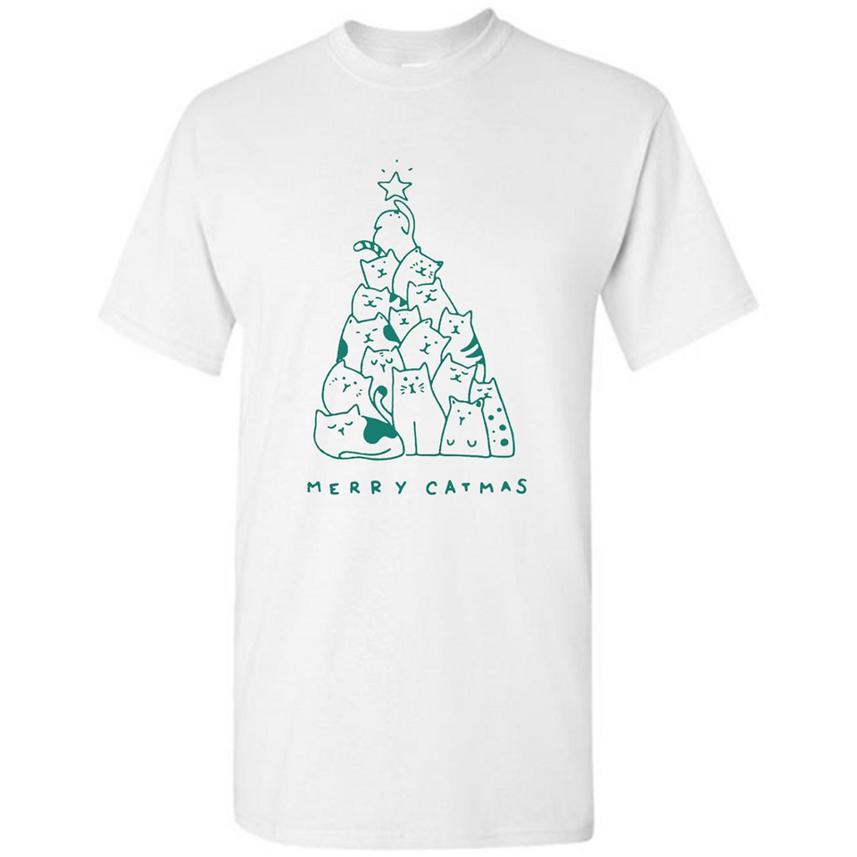 Merry Catmas Funny Cat Christmas Tree Sweatshirt - Shirt
