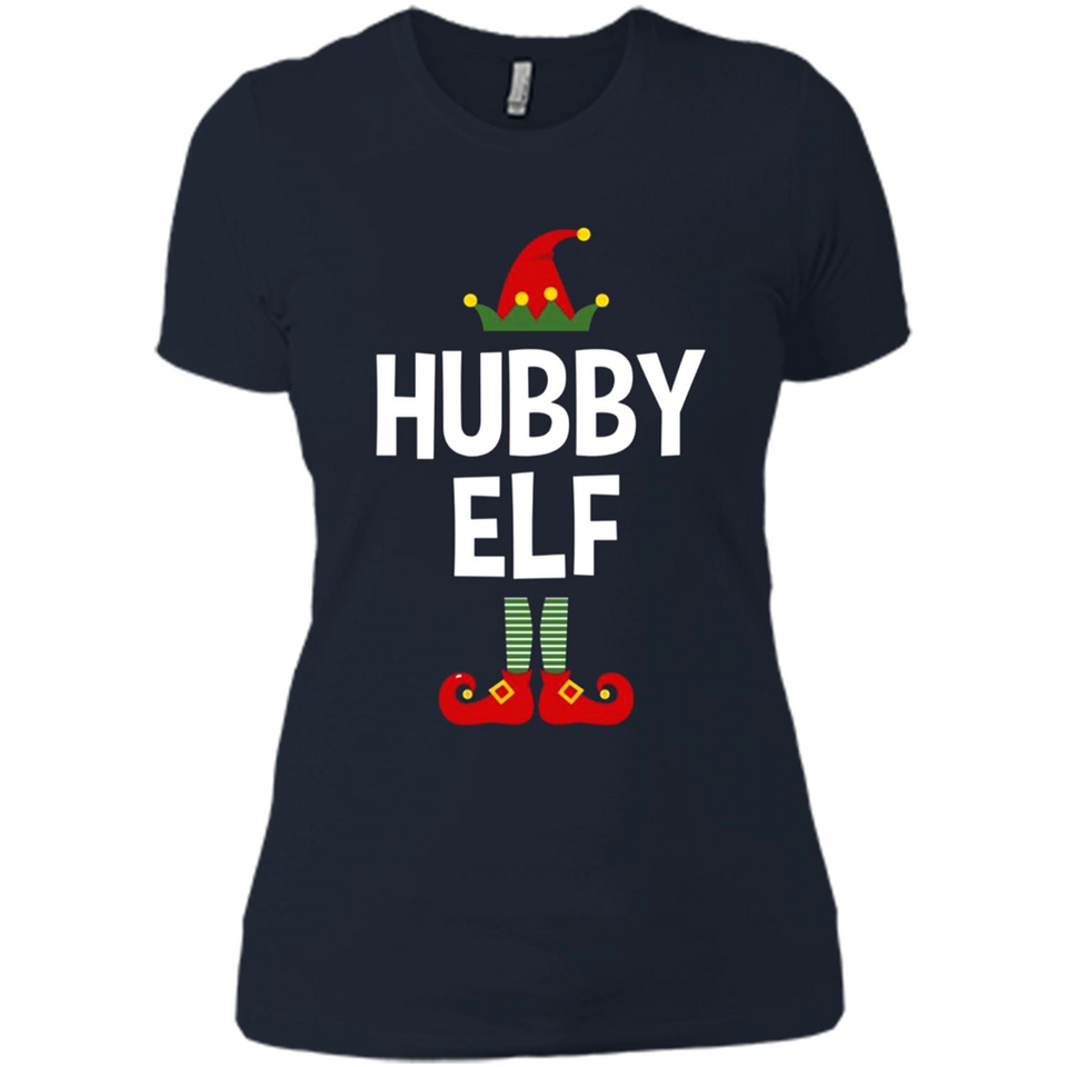 Hubby Elf Shirt - Family Matching Christmas Pajamas - Ladies' Boyfriend T-Shirt