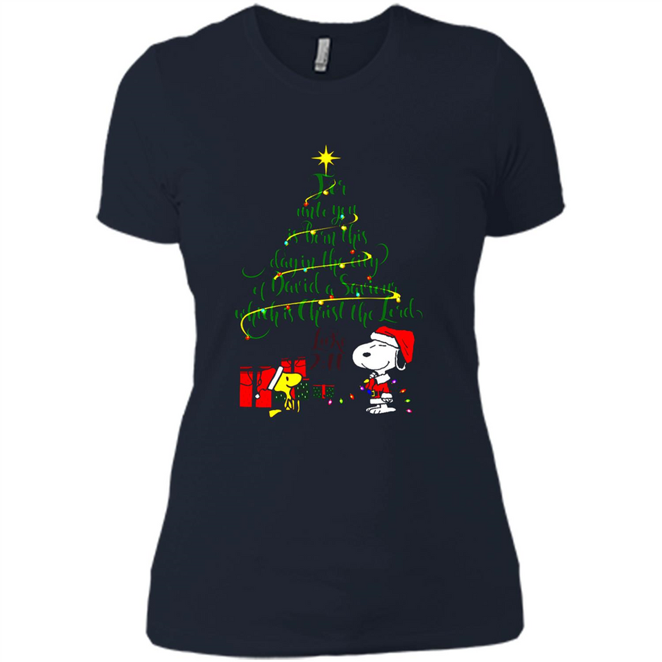 Snoopy Christmas Tree T-Shirt - Ladies' Boyfriend T-Shirt