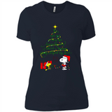 Snoopy Christmas Tree T-Shirt - Ladies' Boyfriend T-Shirt