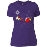 Christmas Unicorn Rudolph and Santa - Ladies' Boyfriend T-Shirt