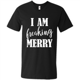 I Am Freaking Merry Funny Festive Winter Holiday - Men's V-Neck