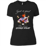 Just a Girl Who Loves Music George Strait Shirt PINGPONG - Ladies' Boyfriend T-Shirt