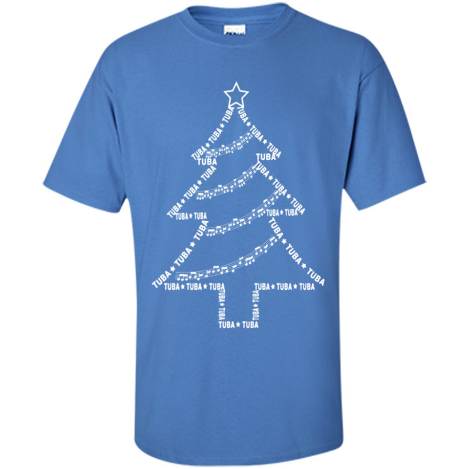 Tuba Text Christmas Tree Musical Instrument Holiday 1