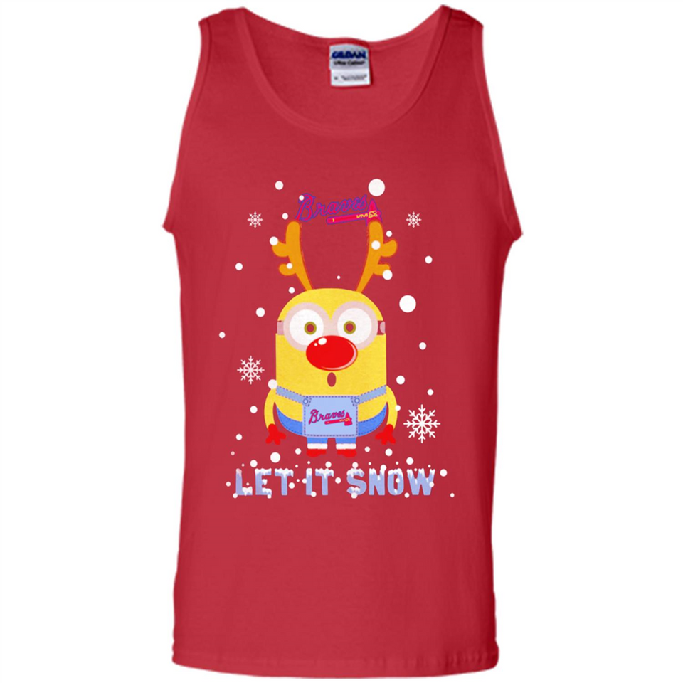 Minion Atlanta Braves Ugly Christmas Sweater Let it Snow - Tank Top