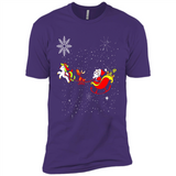 Christmas Unicorn Rudolph and Santa - Premium Short Sleeve T-Shirt