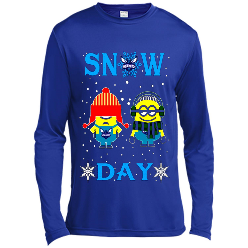 Snow Day Shirt For Charlotte Hornets Vs Minion Fans pingpong