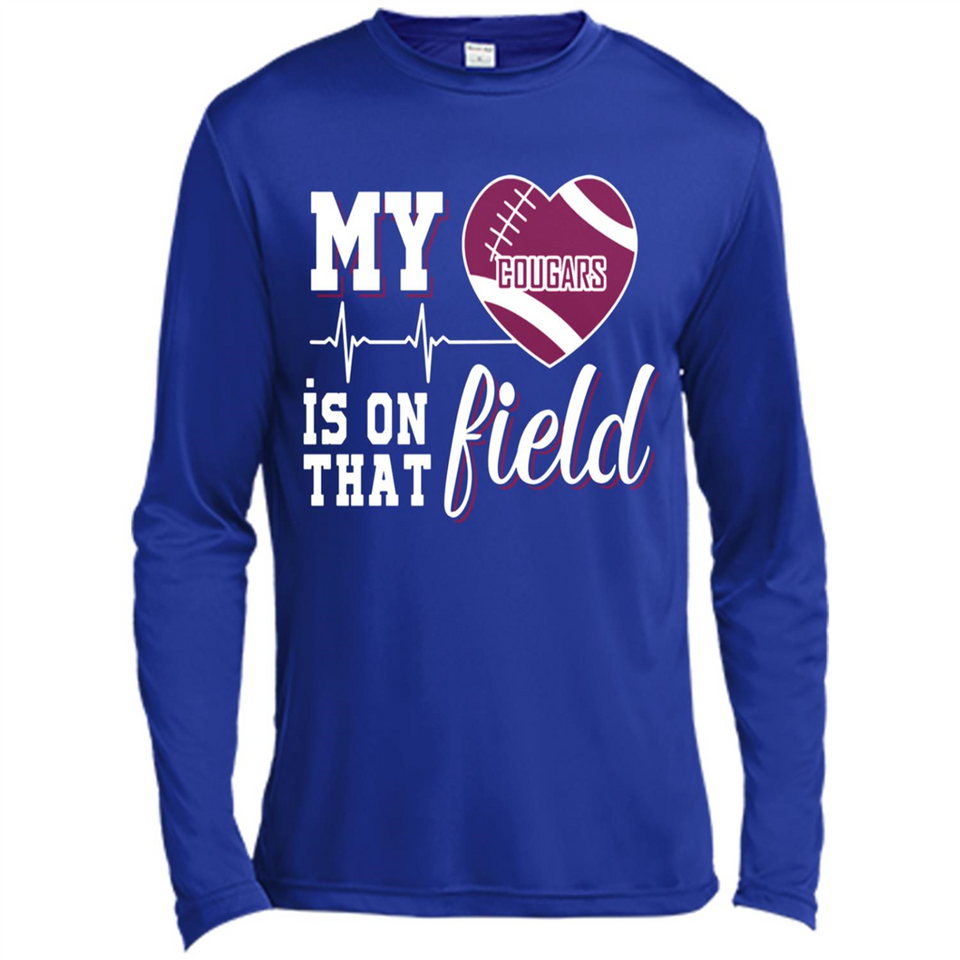 Washington State Cougars Football My Heart is on that Field - Canvas Long Sleeve T-Shirt