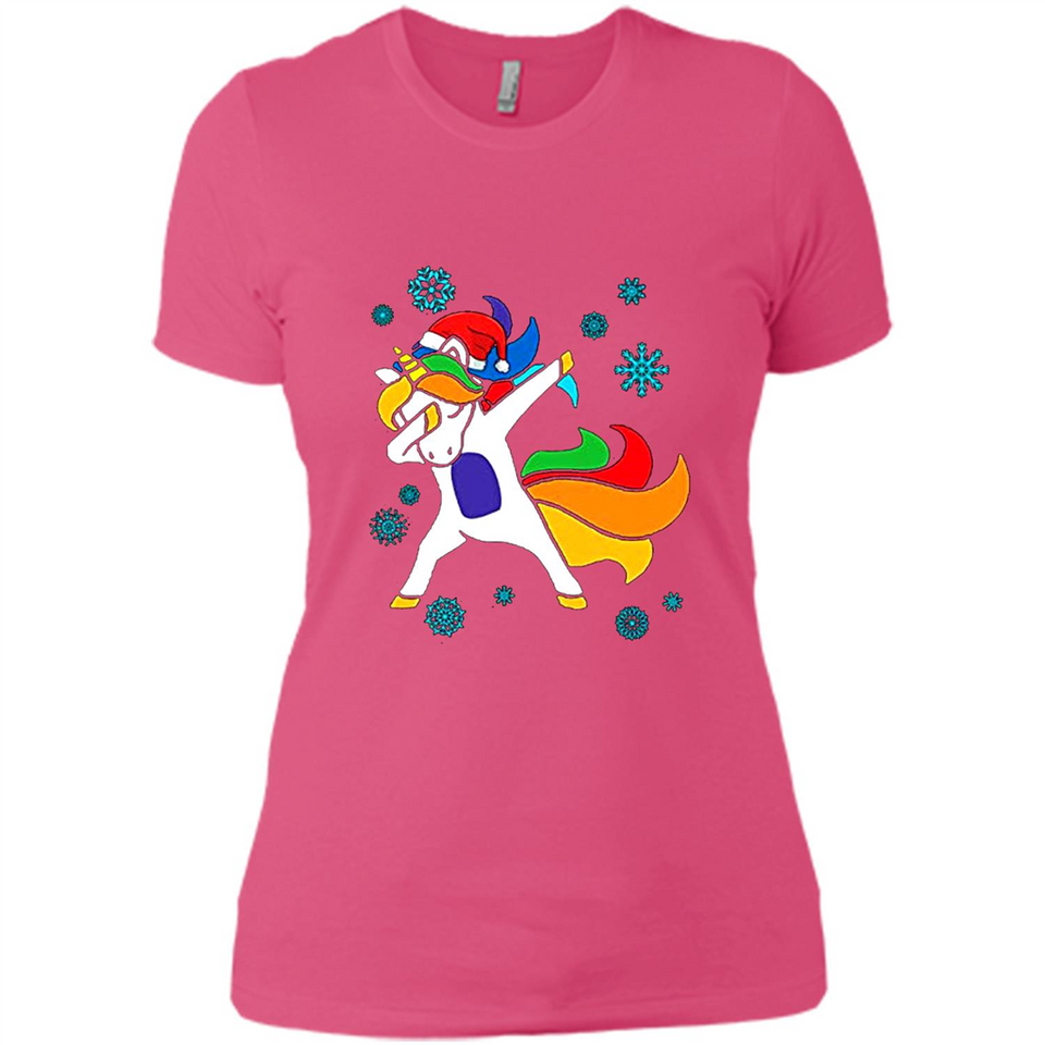 Christmas Dabbing Unicorn - Ladies' Boyfriend T-Shirt