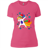 Christmas Dabbing Unicorn - Ladies' Boyfriend T-Shirt