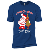 Christmas T-Shirt Santa And Reindeer Dilly Dilly - Premium Short Sleeve T-Shirt