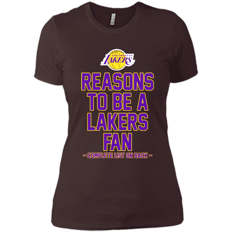 Reasons to be a Los Angeles Lakers Fan Complete List on Back - Ladies' Boyfriend T-Shirt