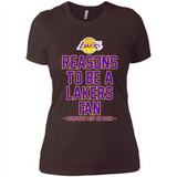 Reasons to be a Los Angeles Lakers Fan Complete List on Back - Ladies' Boyfriend T-Shirt