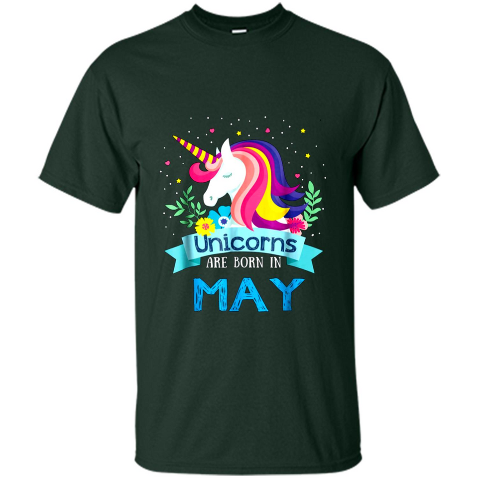 Unicorns are born in May Birthday Rainbow Gift Ladies Custom