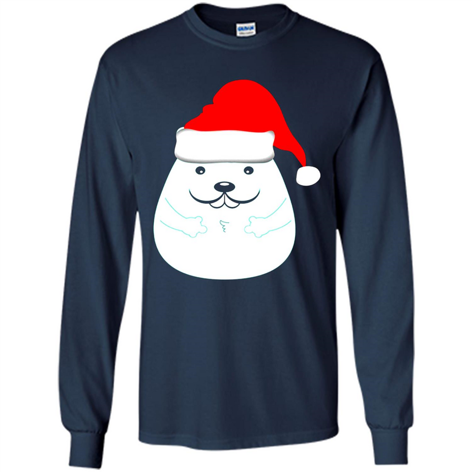 Funny Hamster Christmas t-shirt Santa Hat - Long Sleeve T-Shirt