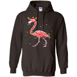 Christmas Lights Flamingo Wearing Santa Hat Funny Xmas - Hoodie