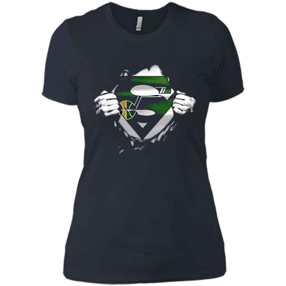 Utah Jazz And Superman Fans - Ladies' Boyfriend T-Shirt