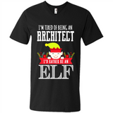 Tired Architect I'd Rather Be An Elf Christmas - Men's V-Neck