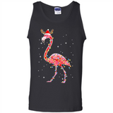 Christmas Lights Flamingo Wearing Santa Hat Funny Xmas - Tank Top