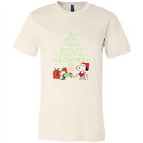 Snoopy Merry Christmas with Christmas tree T-Shirt - Canvas Unisex T-Shirt