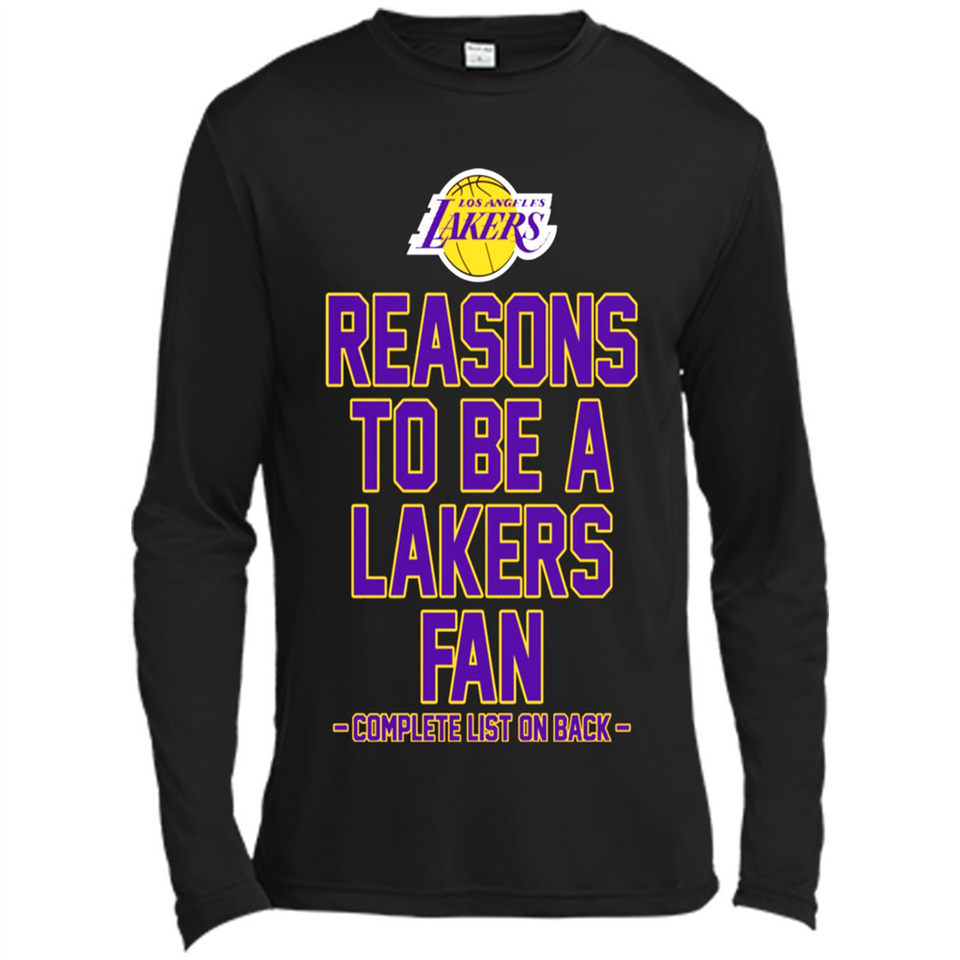 Reasons to be a Los Angeles Lakers Fan Complete List on Back - Canvas Long Sleeve T-Shirt